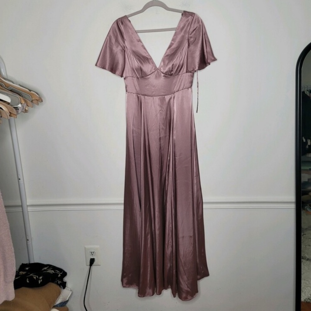 Galina Signature Mauve Charmeuse Flutter-Sleeve A… - image 5